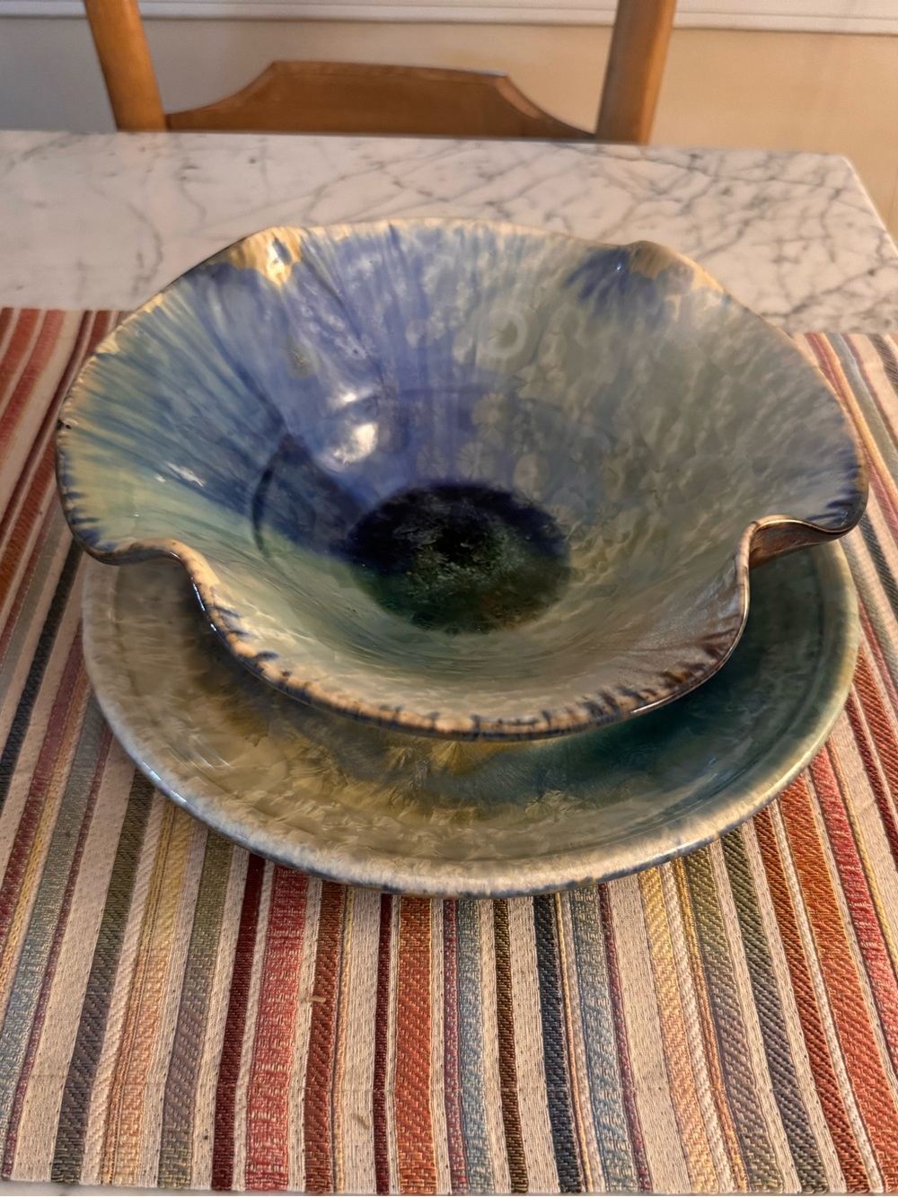 Annapolis pottery bowl and plate serving pieces, custom made like new
